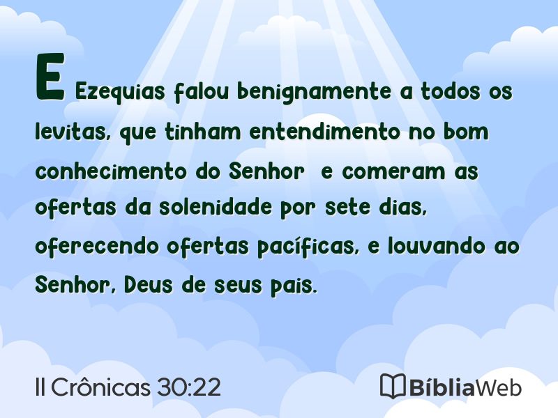 II Crônicas 30:22 em imagem para compartilhar