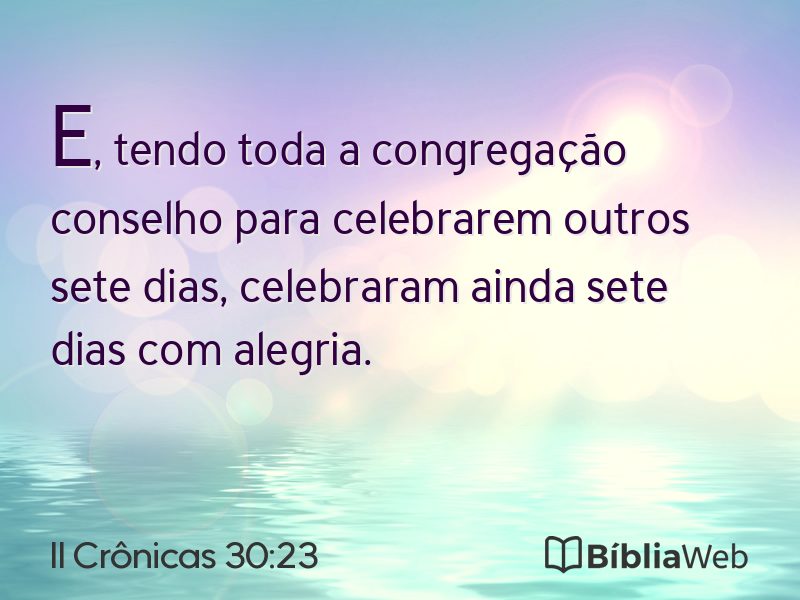 II Crônicas 30:23 em imagem para compartilhar