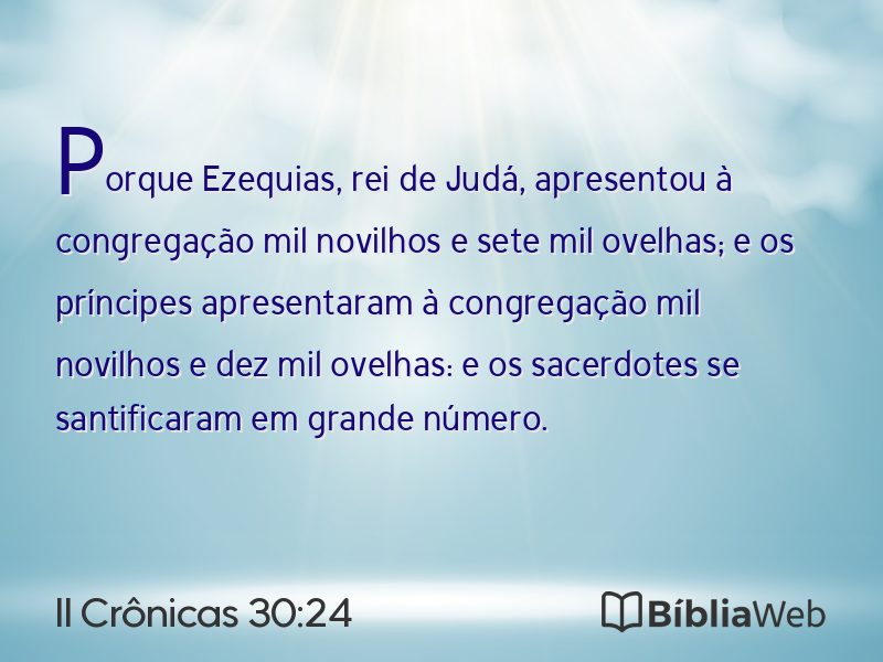II Crônicas 30:24 em imagem para compartilhar