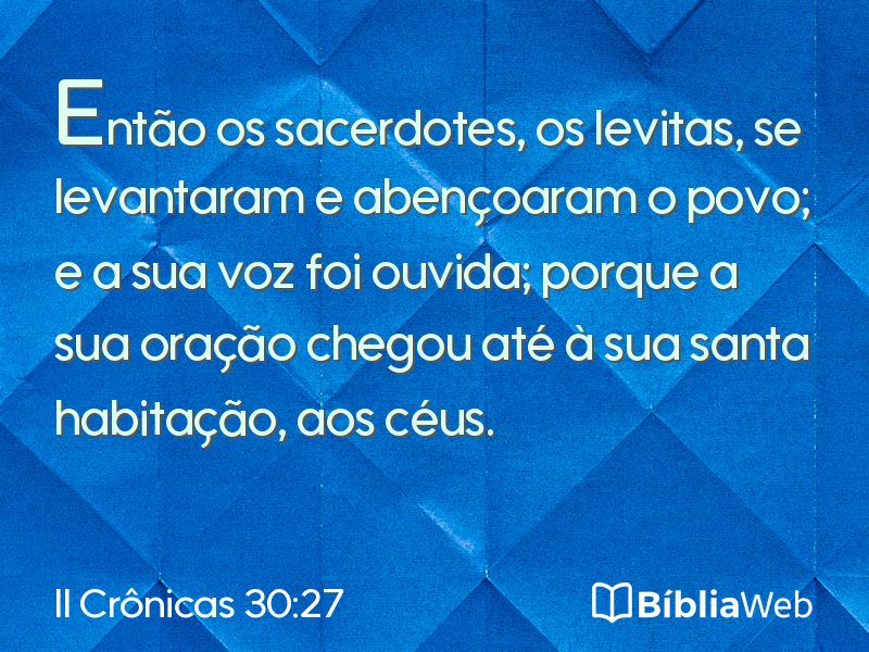 II Crônicas 30:27 em imagem para compartilhar
