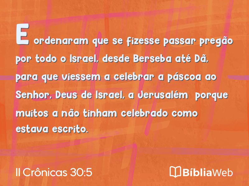 II Crônicas 30:5 em imagem para compartilhar