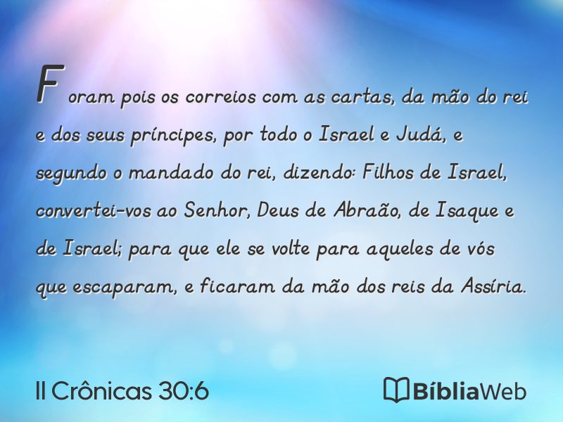 II Crônicas 30:6 em imagem para compartilhar