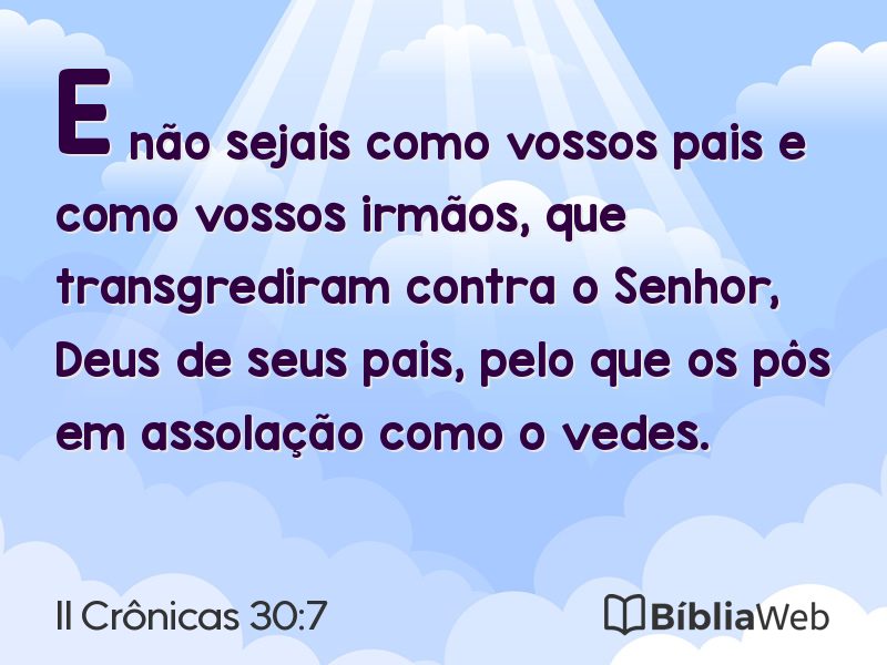 II Crônicas 30:7 em imagem para compartilhar