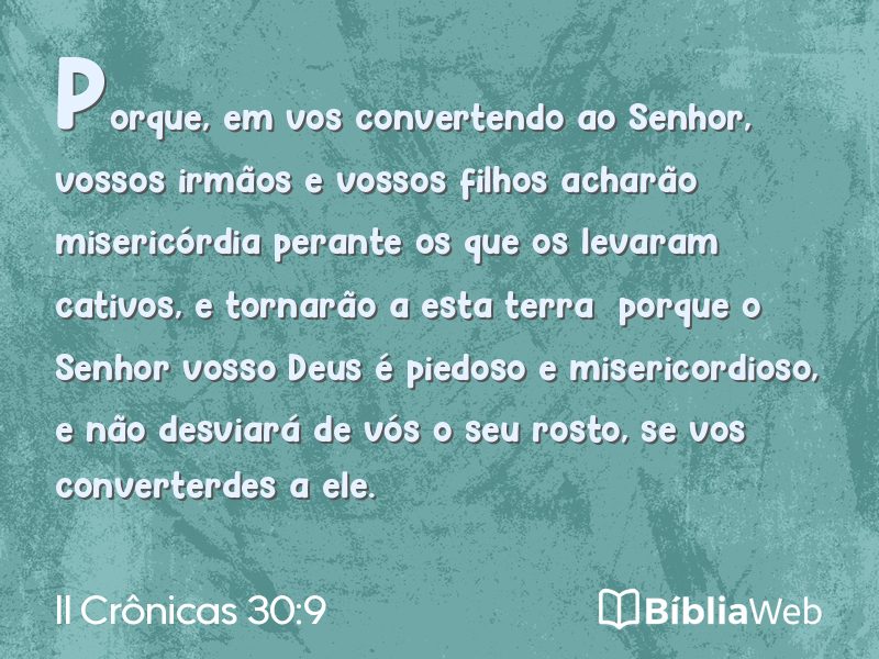 II Crônicas 30:9 em imagem para compartilhar
