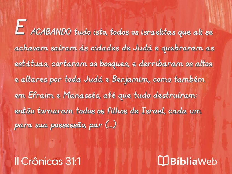II Crônicas 31:1 em imagem para compartilhar