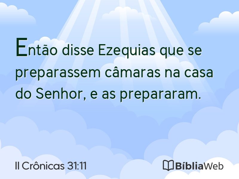 II Crônicas 31:11 em imagem para compartilhar