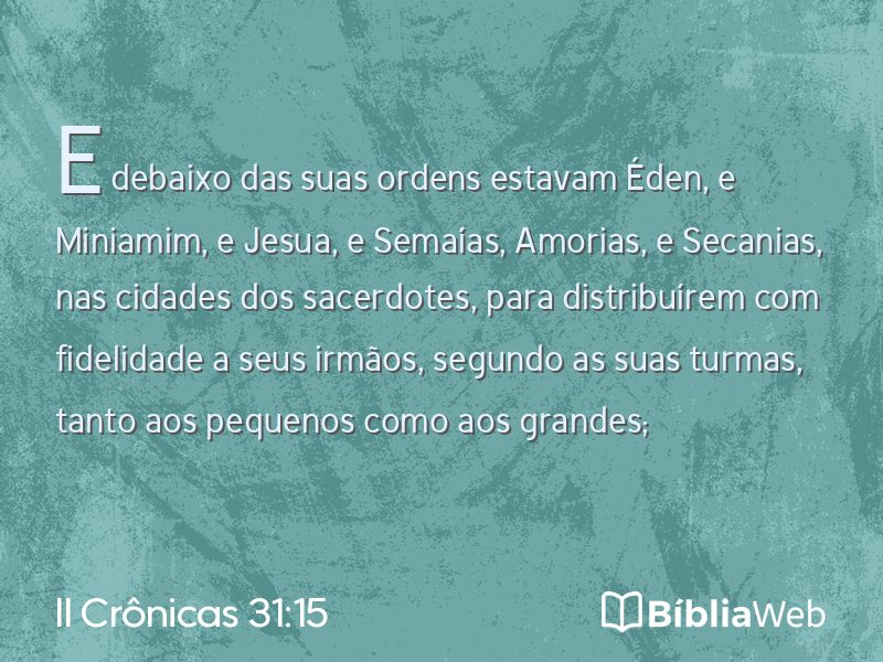 II Crônicas 31:15 em imagem para compartilhar