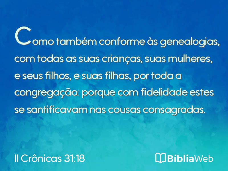 II Crônicas 31:18 em imagem para compartilhar
