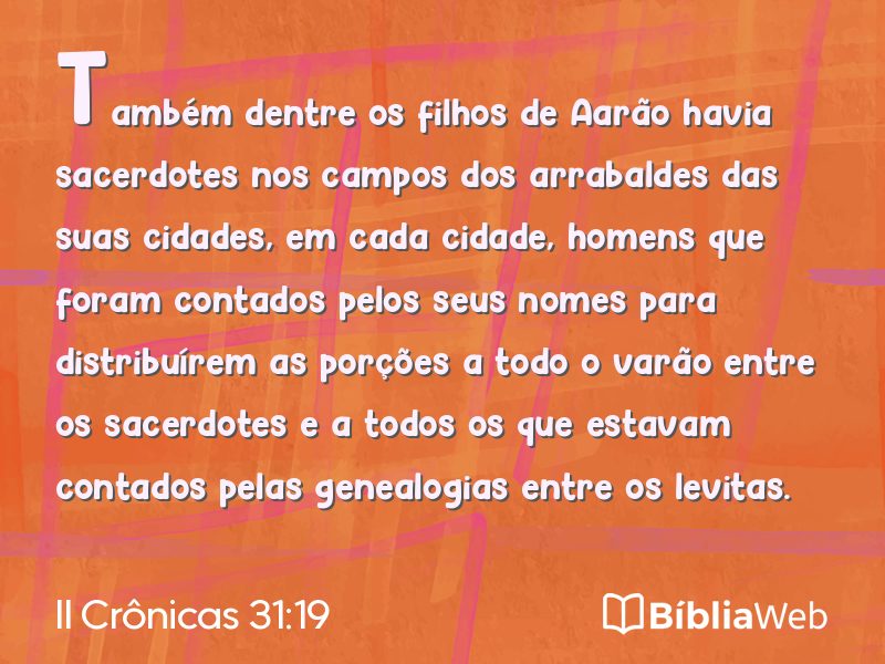 II Crônicas 31:19 em imagem para compartilhar