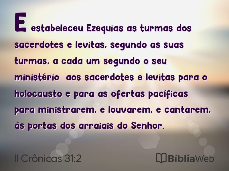 II Crônicas 31:2 em imagem para compartilhar