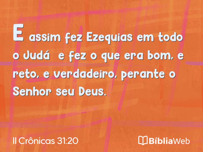 II Crônicas 31:20 em imagem para compartilhar