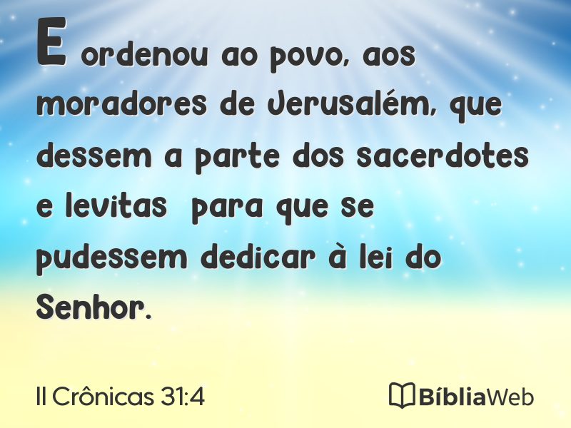 II Crônicas 31:4 em imagem para compartilhar