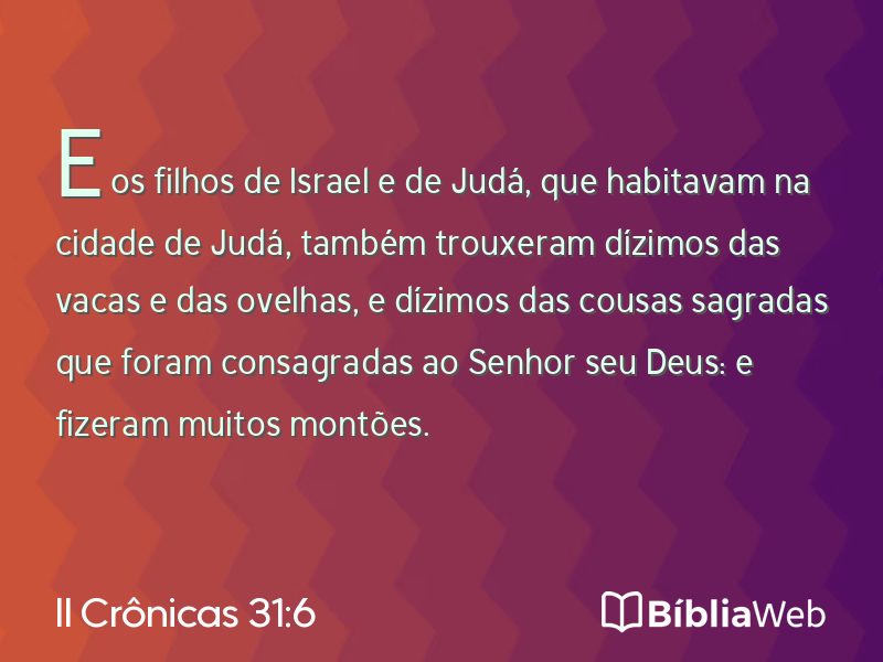 II Crônicas 31:6 em imagem para compartilhar