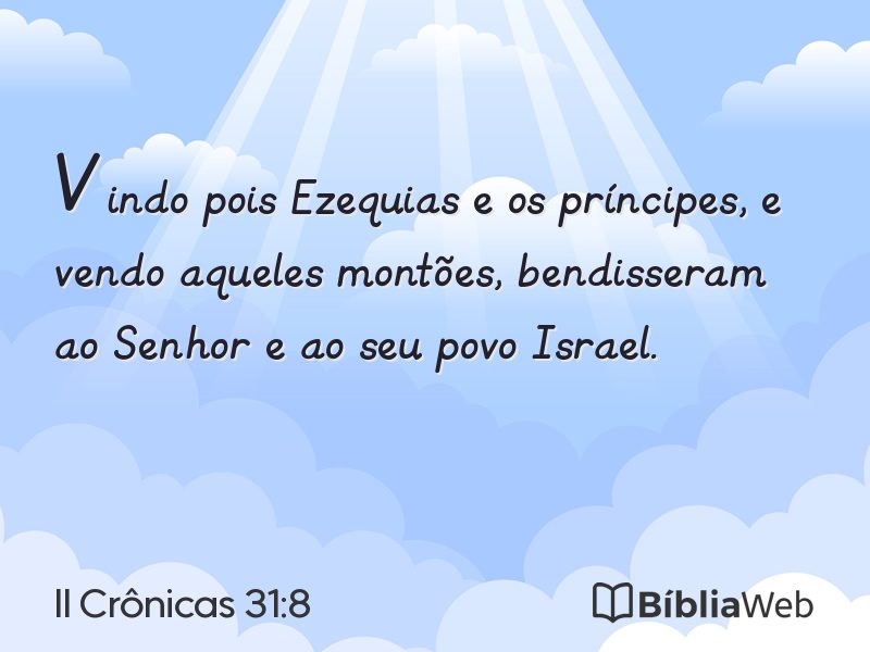 II Crônicas 31:8 em imagem para compartilhar
