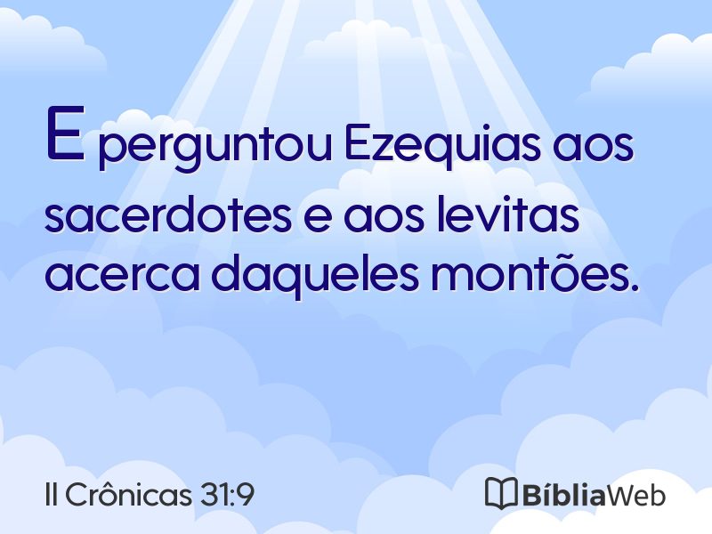 II Crônicas 31:9 em imagem para compartilhar