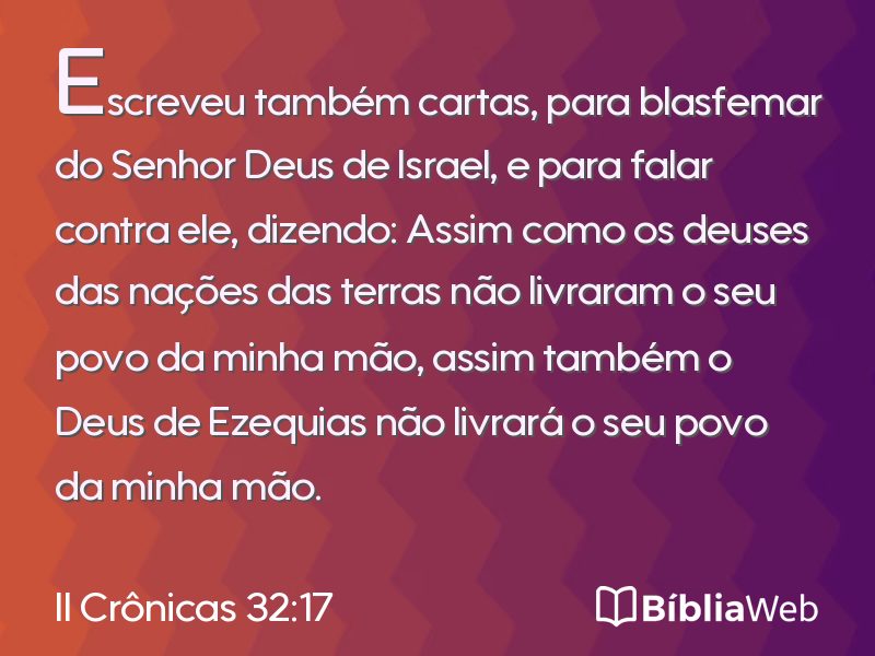 II Crônicas 32:17 em imagem para compartilhar