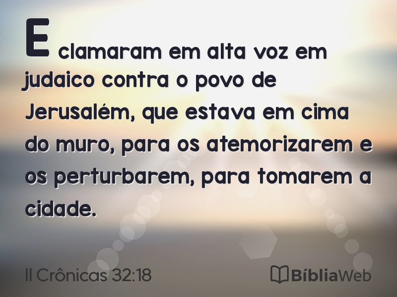 II Crônicas 32:18 em imagem para compartilhar