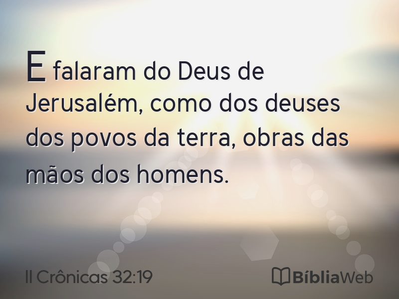 II Crônicas 32:19 em imagem para compartilhar