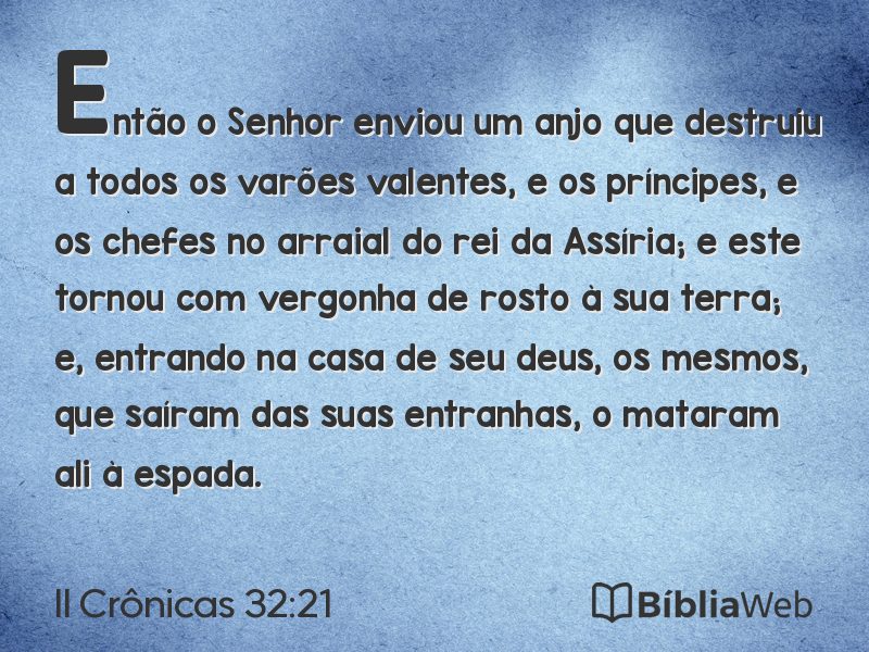 II Crônicas 32:21 em imagem para compartilhar