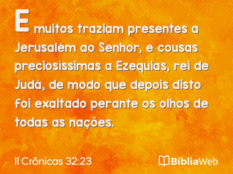 II Crônicas 32:23 em imagem para compartilhar