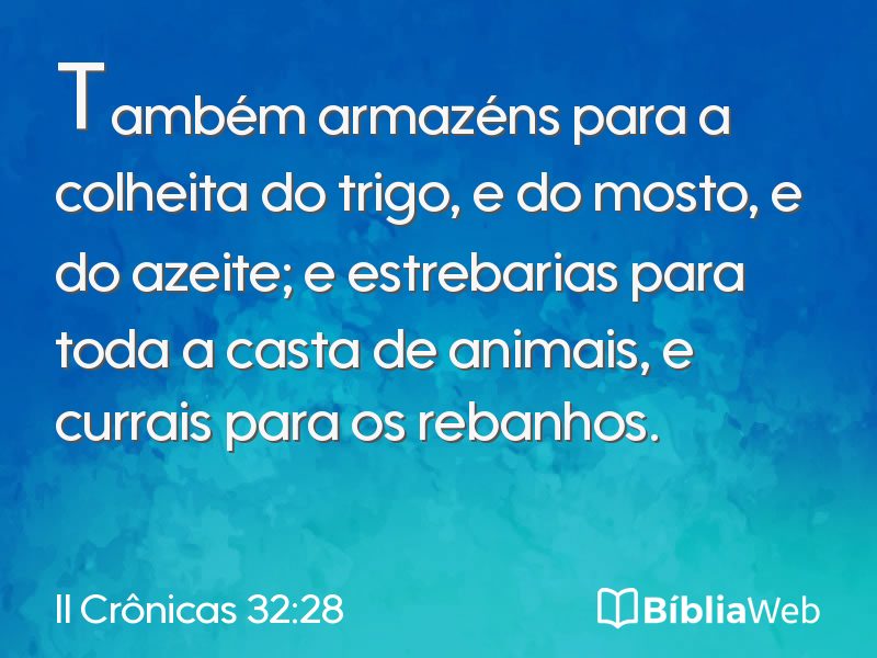 II Crônicas 32:28 em imagem para compartilhar