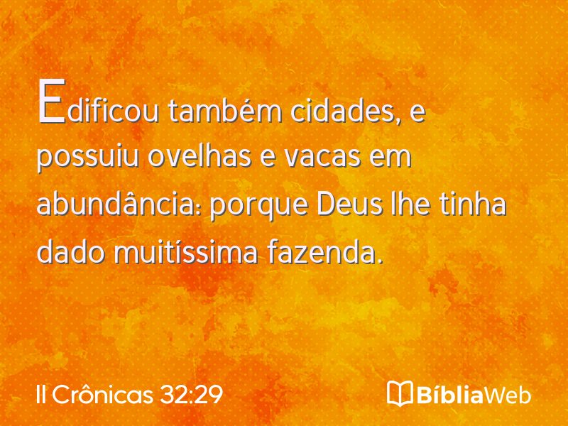 II Crônicas 32:29 em imagem para compartilhar