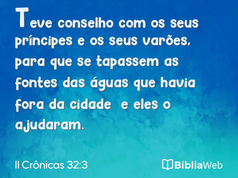 II Crônicas 32:3 em imagem para compartilhar