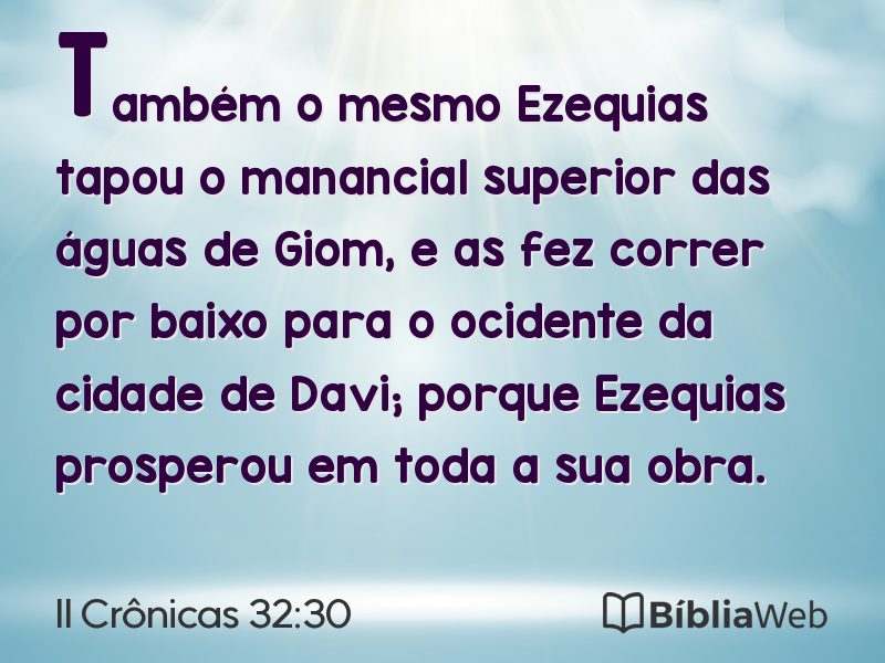 II Crônicas 32:30 em imagem para compartilhar