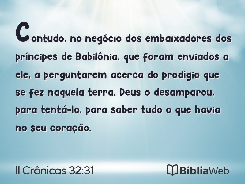 II Crônicas 32:31 em imagem para compartilhar