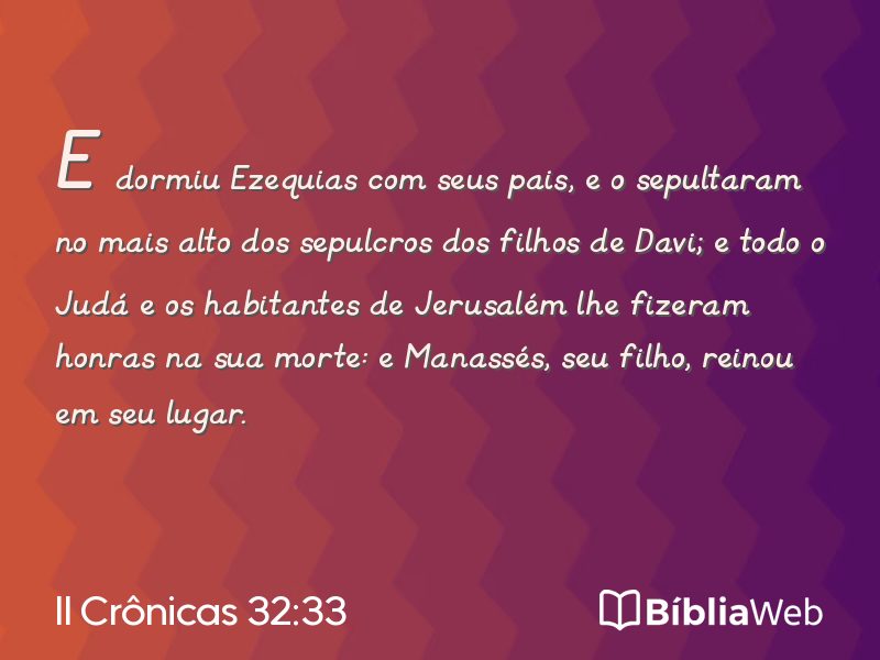 II Crônicas 32:33 em imagem para compartilhar