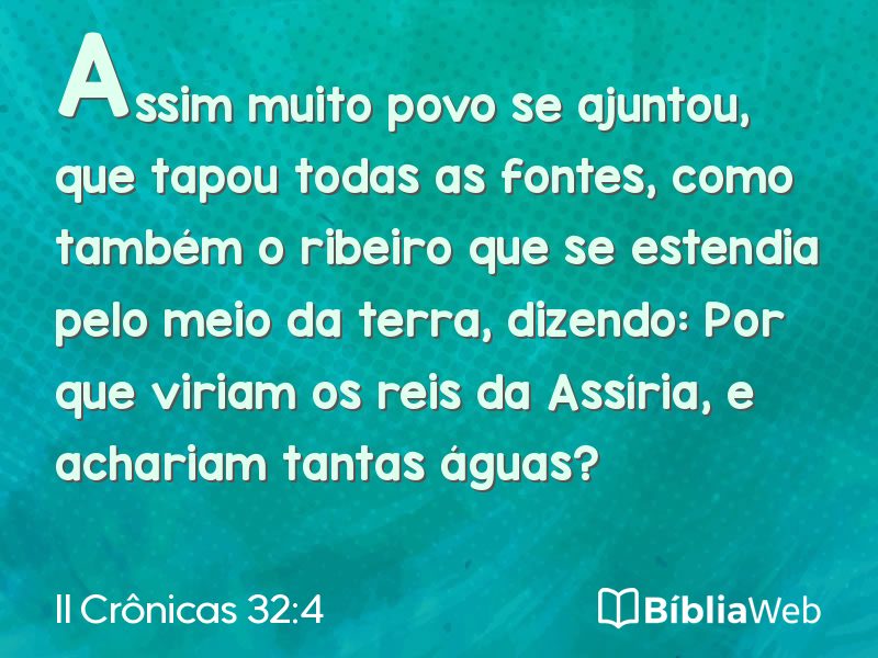 II Crônicas 32:4 em imagem para compartilhar