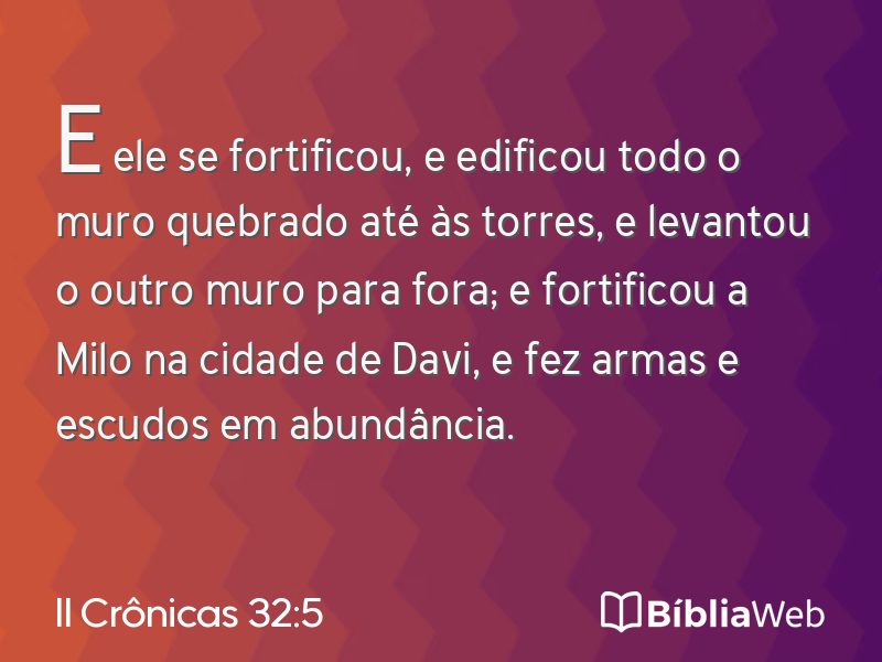 II Crônicas 32:5 em imagem para compartilhar