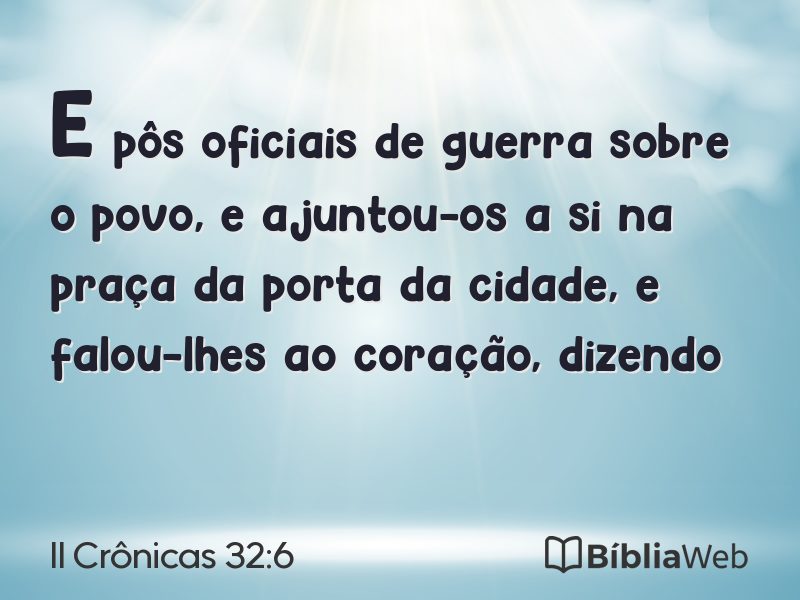 II Crônicas 32:6 em imagem para compartilhar