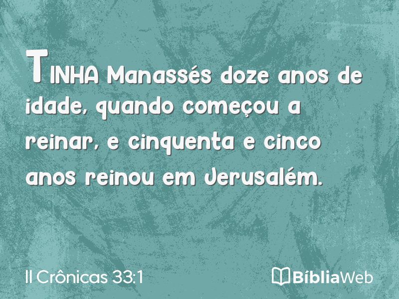 II Crônicas 33:1 em imagem para compartilhar