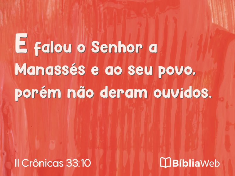 II Crônicas 33:10 em imagem para compartilhar