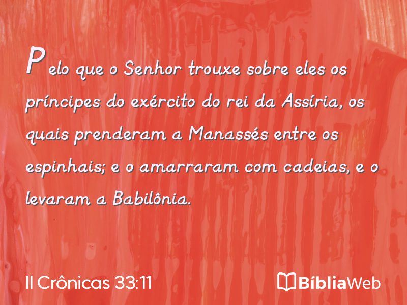 II Crônicas 33:11 em imagem para compartilhar