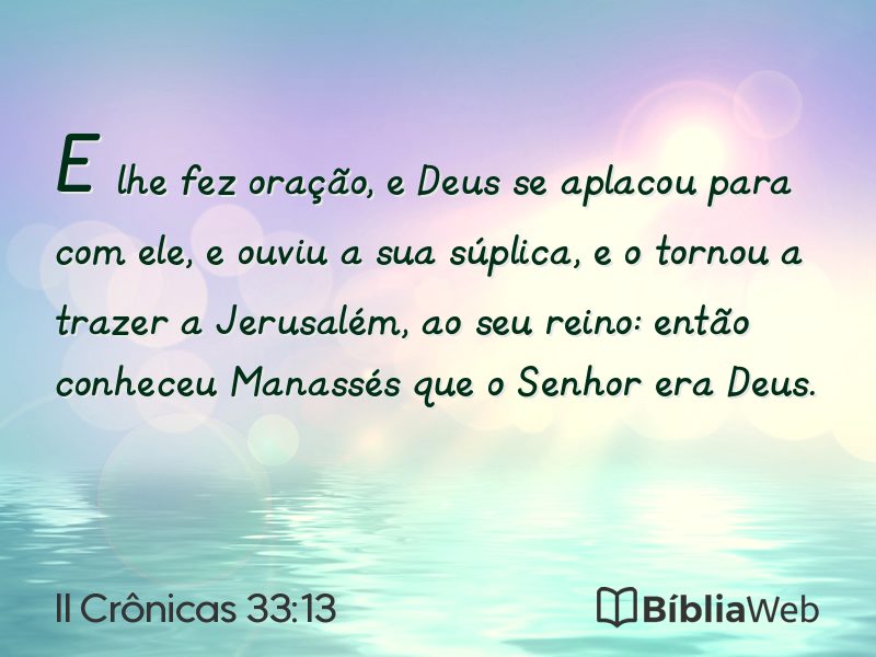 II Crônicas 33:13 em imagem para compartilhar