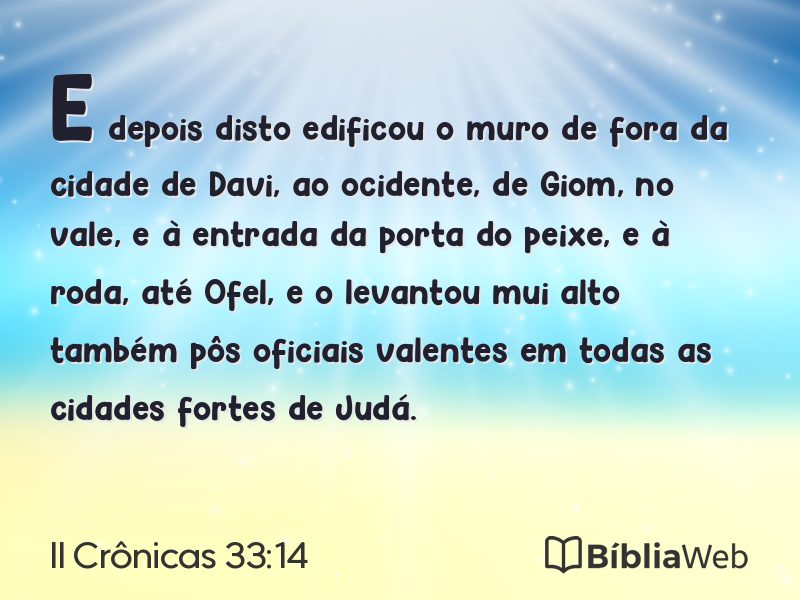 II Crônicas 33:14 em imagem para compartilhar