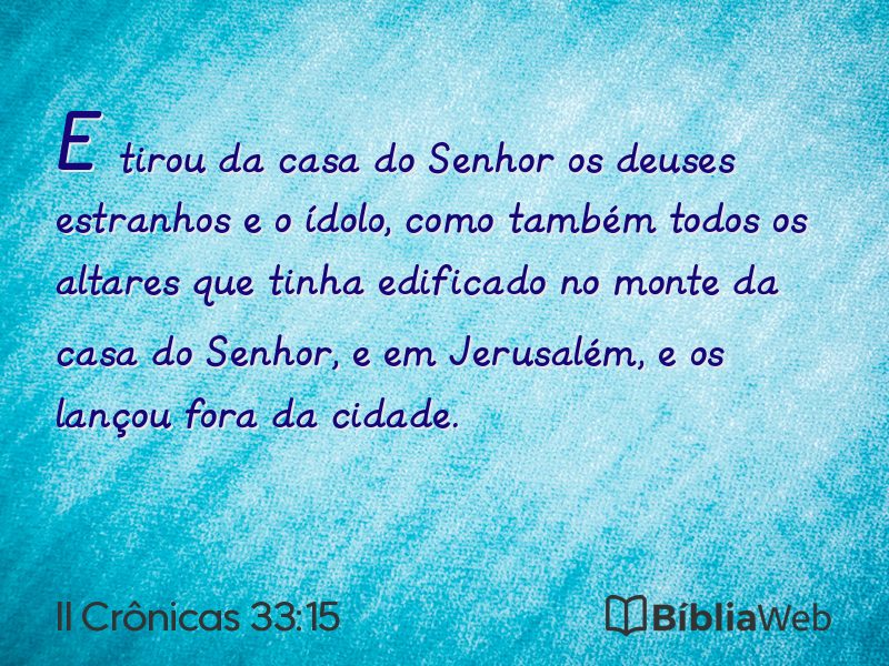 II Crônicas 33:15 em imagem para compartilhar