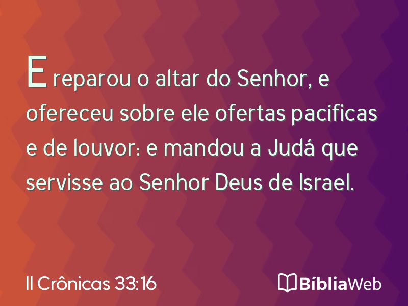 II Crônicas 33:16 em imagem para compartilhar