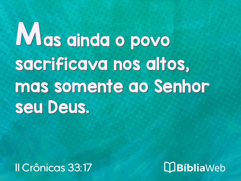II Crônicas 33:17 em imagem para compartilhar