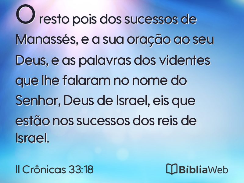II Crônicas 33:18 em imagem para compartilhar