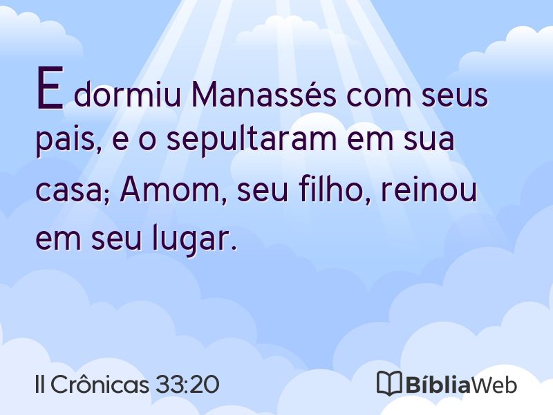 II Crônicas 33:20 em imagem para compartilhar