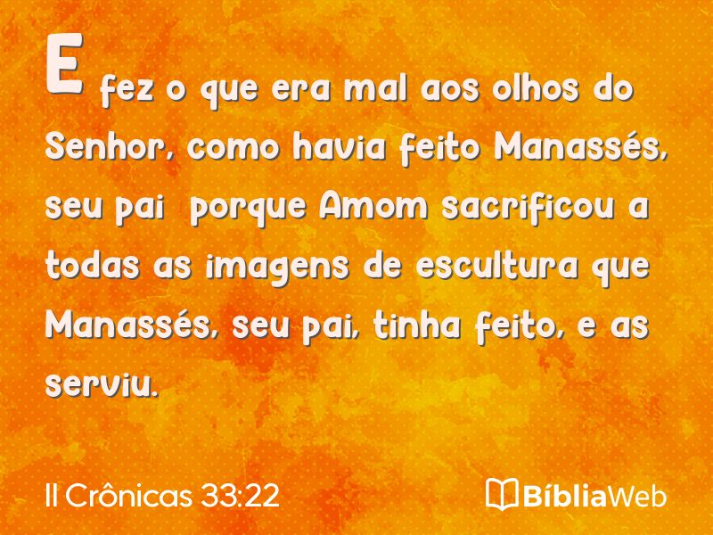 II Crônicas 33:22 em imagem para compartilhar