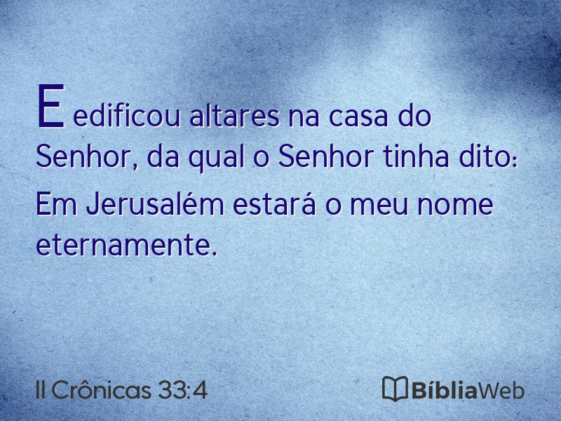II Crônicas 33:4 em imagem para compartilhar