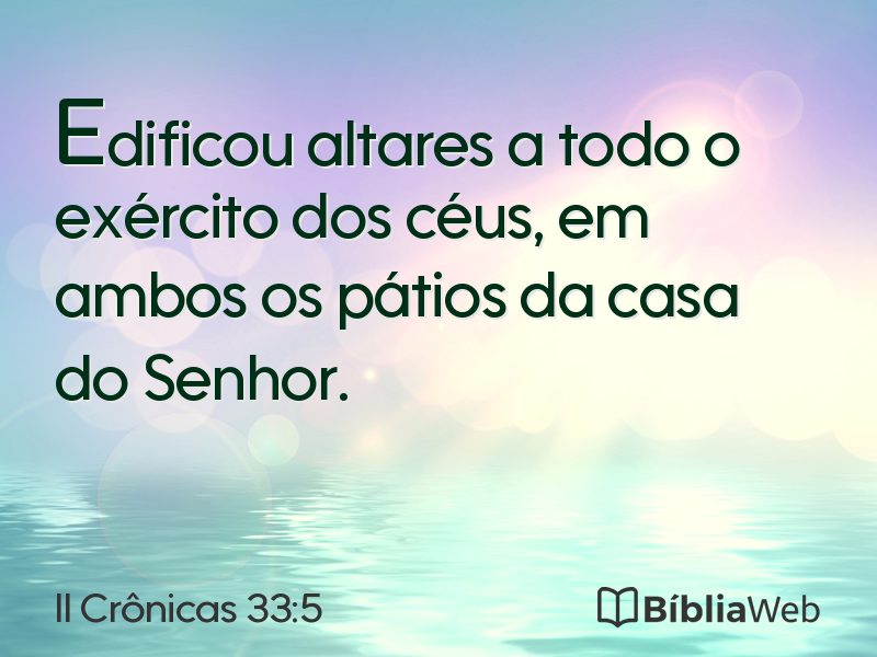 II Crônicas 33:5 em imagem para compartilhar