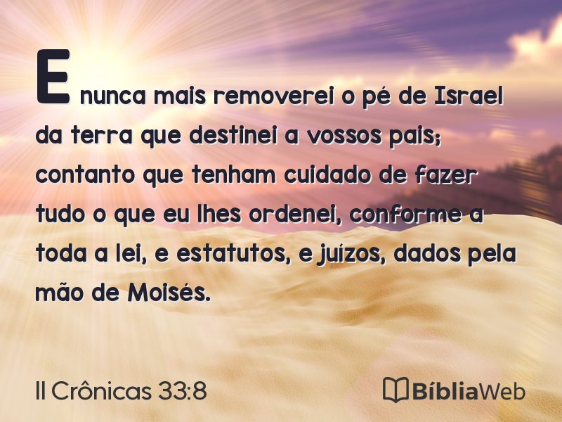 II Crônicas 33:8 em imagem para compartilhar
