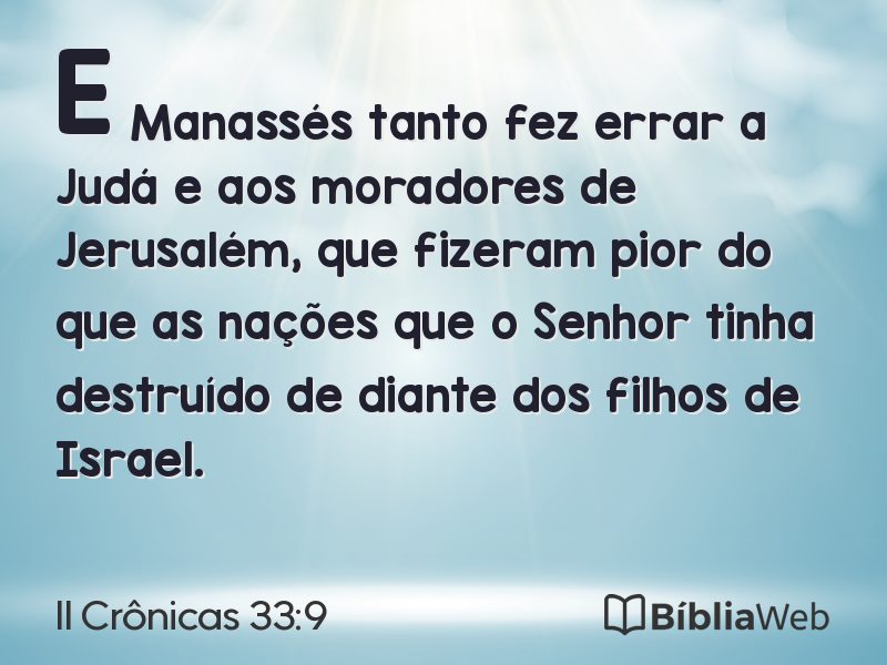 II Crônicas 33:9 em imagem para compartilhar