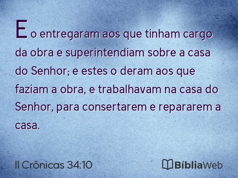 II Crônicas 34:10 em imagem para compartilhar