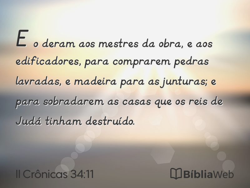 II Crônicas 34:11 em imagem para compartilhar
